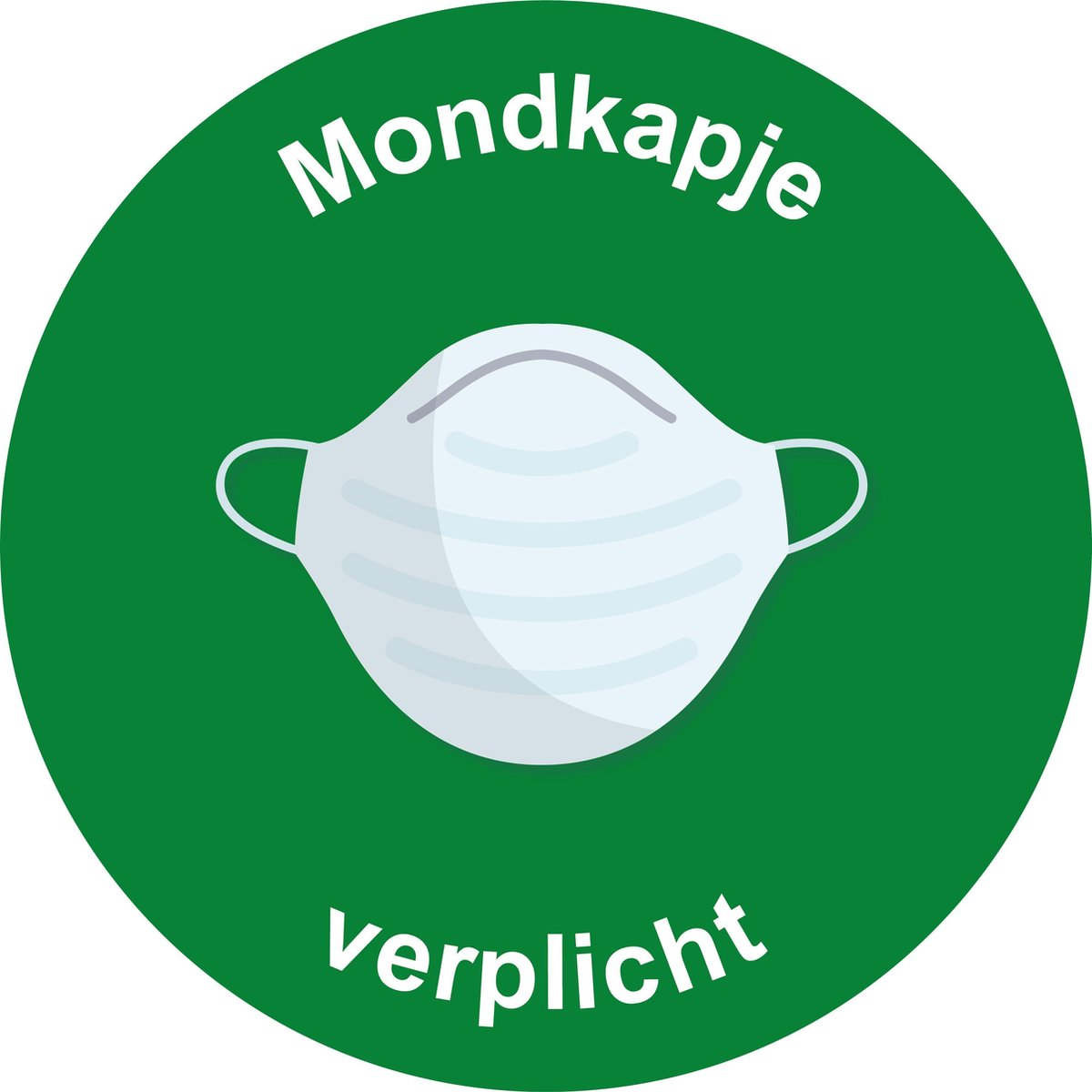 Sticker mondkapje verplicht groen | Corona sticker